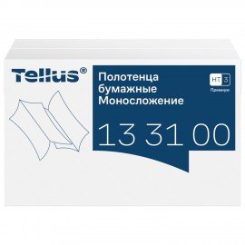 Полотенца бум. 200шт, Tellus/TORK (HT3) ПРЕМИУМ, КОМПЛЕКТ 20пачек, 2-сл, белые, 23х23, 133100