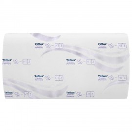 Полотенца бум. 200шт, Tellus/TORK (HT3) ПРЕМИУМ, КОМПЛЕКТ 20пачек, 2-сл, белые, 23х23, 133100