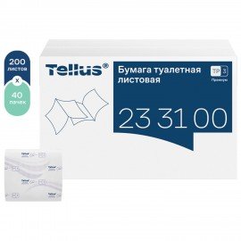 Бумага туалетная листовая Tellus/TORK (Система ТР3) ПРЕМИУМ КОМПЛЕКТ 40шт, 250л, 11х2, 233100