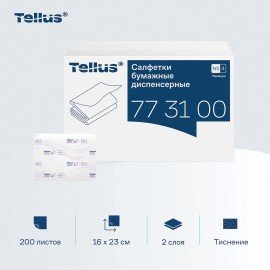 Салфетки Tellus/TORK (Система NS4) ПРЕМИУМ, 2х-слойные, КОМПЛЕКТ 20шт., 200шт., белые, 773100