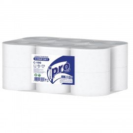 Бумага туалетная 200 метров, PROtissue (T2) COMFORT, 1-слойная, белая, КОМПЛЕКТ 12 рулонов, С190