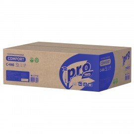 Полотенца бумажные 200 шт, PROtissue (H2) PREMIUM, 1-сл, белые, КОМПЛЕКТ 28 пач,24х21,5, Z-слож,С446