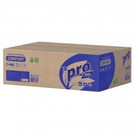 Полотенца бумажные 200 шт, PROtissue (H2) PREMIUM, 1-сл, белые, КОМПЛЕКТ 28 пач,24х21,5, Z-слож,С446