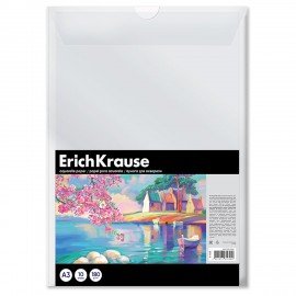 Бумага д/акварели БОЛЬШАЯ А3 в пластиковой папке, 10 листов, 180г/м, ErichKrause Art Spirit, 61656