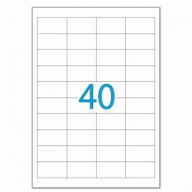 Этикетка самоклеящаяся 48,5х25,4 мм, 40 этикеток, белая, 70 г/м2, 50 листов, LOMOND, 2100195