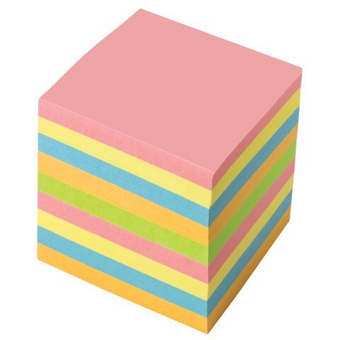 Блок для записей BRAUBERG непроклеенный, куб 9х9х9 см, цветной, 122341