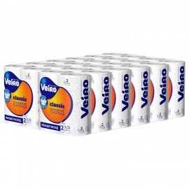 Полотенца бумажные бытовые, спайка 2 шт., 2-х слойные (2х12,5 м), VEIRO (Вейро), белые, 5п22