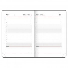 Ежедневник недатированный А5 138х213 мм BRAUBERG "Favorite" под кожу, 160 л., черный, 123397