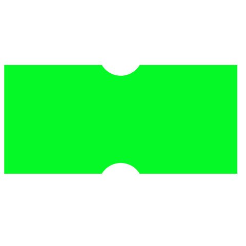 Этикет-лента 21х12 мм, прямоугольная, зеленая, комплект 5 рулонов по 600 шт., BRAUBERG, 123571