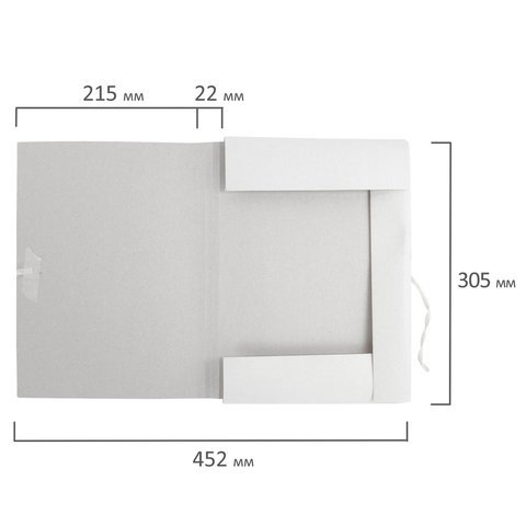 Папка для бумаг с завязками картонная мелованная ОФИСМАГ, гарантированная плотность 320 г/м2, до 200 листов, 124568