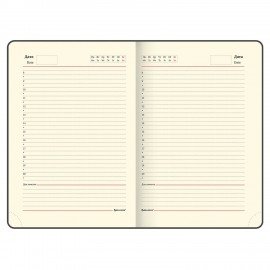 Ежедневник недатированный А5 138х213 мм BRAUBERG "Comodo" под кожу, 160 л., черный, 124974