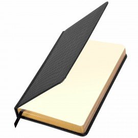 Ежедневник полудатированный А5 (138х213 мм) BRAUBERG "Alligator", под кожу, 192 л., черный, 124985