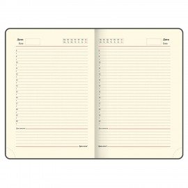 Ежедневник недатированный А5, 138х213 мм, BRAUBERG "Iguana" под кожу, 160 л., черный, 125089