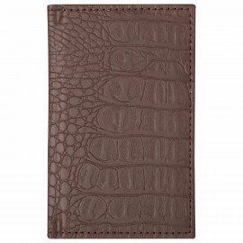 Телефонная книжка МАЛЫЙ ФОРМАТ (80х130 мм) А7, BRAUBERG "Cayman", под крокодиловую кожу, 56 л., вырубной алфавит, коричневая, 125135