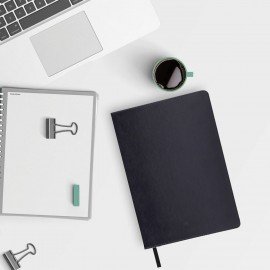 Блокнот БОЛЬШОЙ ФОРМАТ (200х252 мм) В5, BRAUBERG "Income", кожзам, 128 л., клетка, черный, 125204