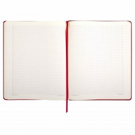 Блокнот БОЛЬШОЙ ФОРМАТ (200х252 мм) В5, BRAUBERG "Income", кожзам, 128 л., клетка, красный, 125205