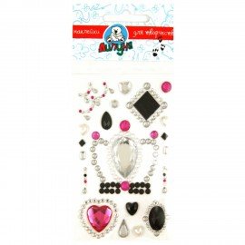 Наклейки "Хрустальные. Сердца и капельки", с европодвесом, ЛИП, RSS003