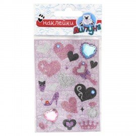 Наклейки "Хрустальные. Сердца и капельки", с европодвесом, ЛИП, RSS003