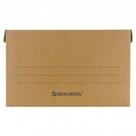 Короб архивный "Делопроизводство" (325х480х295 мм), с крышкой, гофрокартон, BRAUBERG, 126523