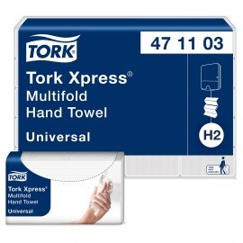 Полотенца бумажные (1 пачка 190 листов) TORK (H2) Universal, 2-слойные, цвет натуральный.,23,4х21,3, Z-сложение, 471103