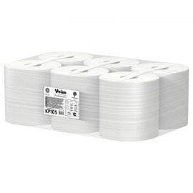 Полотенца бумажные с центральной вытяжкой 300 м, VEIRO (Система M2) BASIC, 1-слойные, цвет натуральный, КОМПЛЕКТ 6 рулонов, KP105