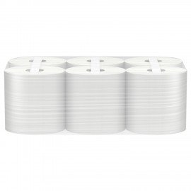 Полотенца бумажные с центральной вытяжкой 300 м, VEIRO (Система M2) BASIC, 1-слойные, цвет натуральный, КОМПЛЕКТ 6 рулонов, KP105