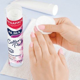 Ватные диски КОМПЛЕКТ 150 шт., AURA, двусторонние, 7185