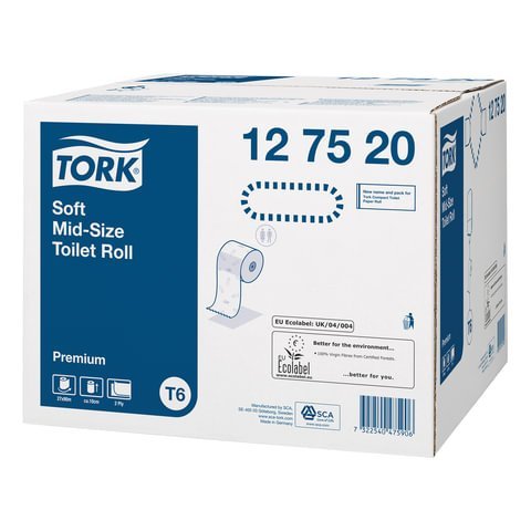 Бумага туалетная 90 м, TORK (Система Т6), комплект 27 шт., Premium, 2-слойная, белая, 127520