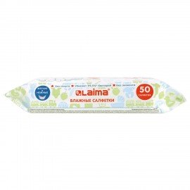 Салфетки влажные 50 шт., ДЕТСКИЕ, антибактериальные, LAIMA "Antibacterial Kids", 128075