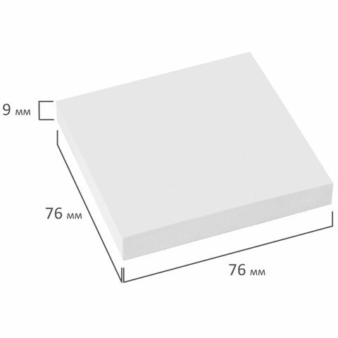 Блок самоклеящийся (стикеры) STAFF "MANAGER" 76х76 мм, 100 листов, белый, 129350