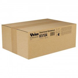 Полотенца бумажные 250 шт., VEIRO (H3) BASIC, 1-слойные, цвет натуральный, КОМПЛЕКТ 20 пачек, 21х21,6, V-сложение, KV104