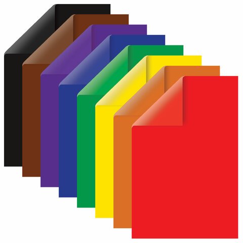 Цветная бумага А4 2-сторонняя мелованная (глянцевая), 16 листов 8 цветов, на скобе, BRAUBERG, 200х280 мм, "Подсолнухи", 129783