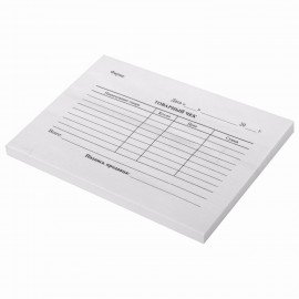 Бланк бухгалтерский, офсет, "Товарный чек", А6 (98х136 мм), СПАЙКА 100 шт., STAFF, 130136