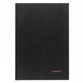 Книга учета 96 л., клетка, твердая, бумвинил, блок офсет, А4 (200х290 мм), BRAUBERG, черная, 130223