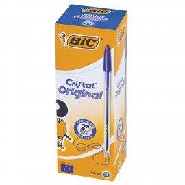 Ручка шариковая BIC "Cristal", СИНЯЯ, корпус прозрачный, узел 1 мм, линия письма 0,32 мм, 847898