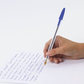 Ручка шариковая BIC "Cristal", СИНЯЯ, корпус прозрачный, узел 1 мм, линия письма 0,32 мм, 847898