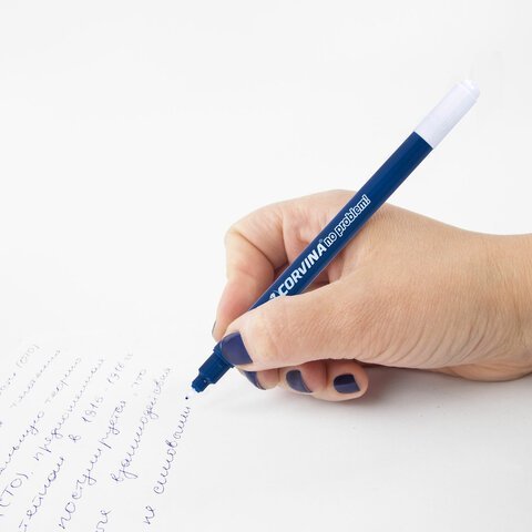 Ручка стираемая капиллярная CORVINA (Италия) "No Problem", СИНЯЯ, линия письма 0,5 мм, 41425