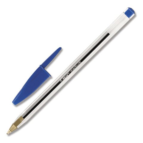 Ручки шариковые BIC "Cristal Original", НАБОР 4 шт., СИНИЕ, узел 1 мм, линия 0,32 мм, пакет, 8308601