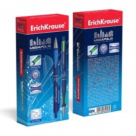 Ручка шариковая автоматическая ERICH KRAUSE "Megapolis Concept", СИНЯЯ, узел 0,7 мм, линия письма 0,35 мм, 31