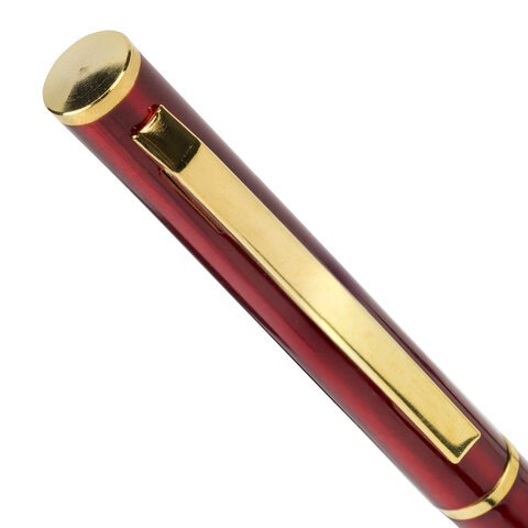 Ручка подарочная шариковая BRAUBERG "Slim Burgundy", корпус бордо, узел 1 мм, линия письма 0,7 мм, синяя, 141403