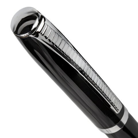 Ручка подарочная шариковая BRAUBERG "Cayman Black", корпус черный, узел 1 мм, линия письма 0,7 мм, синяя, 141410
