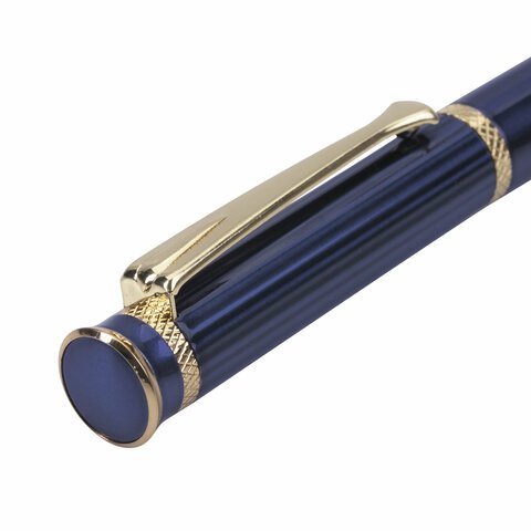Ручка подарочная шариковая BRAUBERG "Perfect Blue", корпус синий, узел 1 мм, линия письма 0,7 мм, синяя, 141415