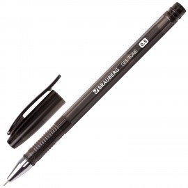 Ручка гелевая BRAUBERG "Income", ЧЕРНАЯ, корпус тонированный, игольчатый узел 0,5 мм, линия письма 0,35 мм, 141517