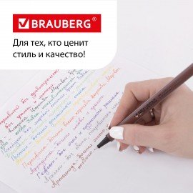 Набор капиллярных ручек (линеров) BRAUBERG 12 шт., АССОРТИ, "Aero", трехгранные, металлический наконечник, линия письма 0,4 мм, 141525