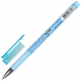 Ручка шариковая BRAUBERG "Flowertime", СИНЯЯ, корпус ассорти, узел 0,7 мм, линия письма 0,35 мм, 141539