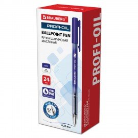 Ручка шариковая масляная BRAUBERG "Profi-Oil", СИНЯЯ, корпус с печатью, узел 0,7 мм, линия письма 0,35 мм, 141632
