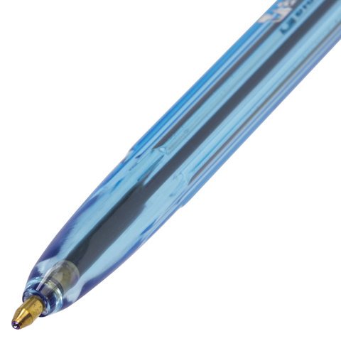 Ручка шариковая BRAUBERG "Carina Blue", СИНЯЯ, корпус тонированный синий, узел 1 мм, линия письма 0,5 мм, 141669