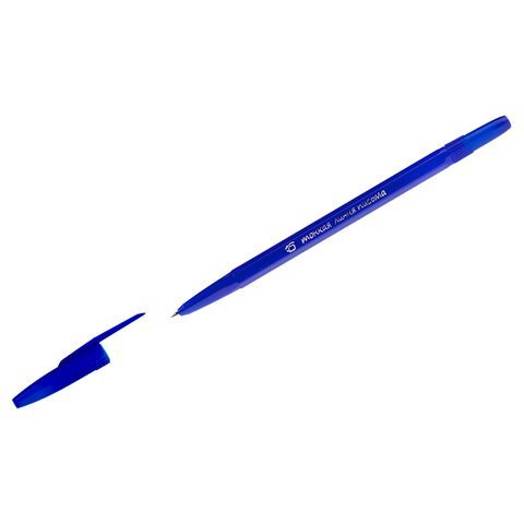 Ручка шариковая масляная "Тонкая линия письма", СИНЯЯ, корпус синий, узел 0,7 мм, линия письма 0,5 мм, РК20