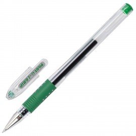 Ручка гелевая с грипом PILOT "G-1 Grip", ЗЕЛЕНАЯ, корпус прозрачный, узел 0,5 мм, линия письма 0,3 мм, BLGP-G1-5 G