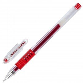 Ручка гелевая с грипом PILOT "G-1 Grip", КРАСНАЯ, корпус прозрачный, узел 0,5 мм, линия письма 0,3 мм, BLGP-G1-5, BLGP-G1-5 R